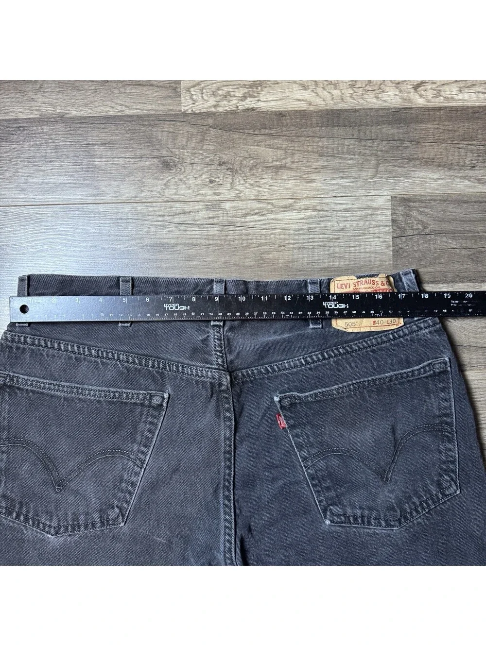 Levi’s 505 Regular Fit Black Jeans Men’s 40x30 Straight Leg Distressed